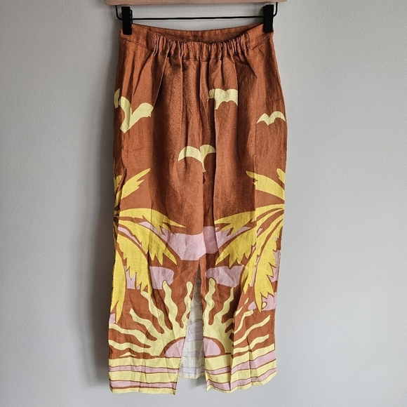 Cala de la Cruz Orange Magda Midi Pencil Skirt NWT - Picture 10 of 14